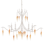 Люстра белая фактурная с подвесками из ракушек Study of Grace варинант исполнения - 2 | Loft Concept в Ижевске