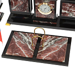 Настольный письменный набор из креноида и змеевика на бронзовых ножках Marble Accessory варинант исполнения - 3 | Loft Concept в Ижевске