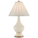 Настольная лампа с фактурным конусовидным абажуром и кожаным каркасом Malifis варинант исполнения - 3 | Loft Concept в Ижевске