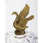 Конфетница из прозрачного рельефного стекла с ручками в виде стрекоз и фигуркой лебедя Eden Garden варинант исполнения - 3 | Loft Concept в Ижевске