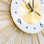 Часы настенные из металла в виде солнца с белым циферблатом Mirror Tower Clock варинант исполнения - 3 | Loft Concept в Ижевске