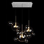 Люстра подвесная 3 лампы с прозрачными стеклянными шарами и золотыми деталями Giopato & Coombes варинант исполнения - 2 | Loft Concept в Ижевске