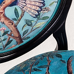 Стул из массива бука бирюзовый с изображением птиц в саду Turquoise Chinoiserie Blue Bird Chair варинант исполнения - 2 | Loft Concept в Ижевске