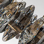 Люстра подвесная круглая с овальными подвесками из стекла дымчатого цвета Harlow Crystal Round варинант исполнения - 3 | Loft Concept в Ижевске