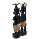 Комплект из 2-х деревянных статуэток Asmat Statuettes Black варинант исполнения - 5 | Loft Concept в Ижевске