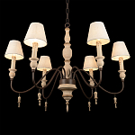 Люстра на металлическом основании с 6-ю белыми тканевыми абажурами Terrain варинант исполнения - 8 | Loft Concept в Ижевске