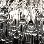 Люстра подвесная с прозрачными стеклянными подвесками в форме капель Диаметр 100 см Droplet Chandelier варинант исполнения - 20 | Loft Concept в Ижевске