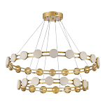 Люстра двухъярусная с круглыми светодиодными источниками света Maxine Light варинант исполнения - 7 | Loft Concept в Ижевске