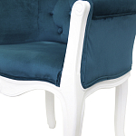 Кресло низкое в стиле прованс Louis French Armchair white and blue velour варинант исполнения - 4 | Loft Concept в Ижевске