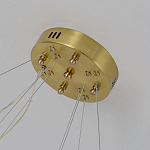 Люстра подвесная двухъярусная с золотистымыми кольцами и прозрачными стеклянными элементами Ring Horizontal варинант исполнения - 2 | Loft Concept в Ижевске