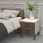 Тумба прикроватная коричневая с белой столешницей и двумя ящиками Harper Line варинант исполнения - 3 | Loft Concept в Ижевске