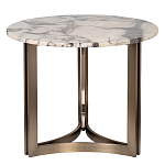 Столик журнальный с круглой мраморной столешницей Unique Stone Design варинант исполнения - 1 | Loft Concept в Ижевске