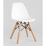 Пластиковый стул на ножках из массива бука Eames Small White варинант исполнения - 1 | Loft Concept в Ижевске