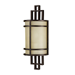 Бра бронзового цвета с полукруглым матовым стеклянным плафоном в геометрическом каркасе Feiss варинант исполнения - 1 | Loft Concept в Ижевске