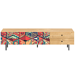 Длинная ТВ-тумба с принтом на ящиках Elise TV Stand варинант исполнения - 1 | Loft Concept в Ижевске