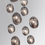 Люстра каскадная с 11-ю круглыми плафонами из рельефного стекла Disc Light варинант исполнения - 5 | Loft Concept в Ижевске