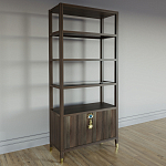 Стеллаж со стеклянными полками Elsa Dreams Walnut варинант исполнения - 2 | Loft Concept в Ижевске