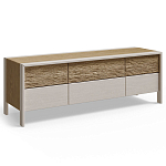 ТВ тумба 2 двери и 2 ящика с подсветкой на рельефном фасаде Warm Industrial варинант исполнения - 4 | Loft Concept в Ижевске