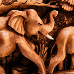 Панно из дерева слоны Panel With Animals варинант исполнения - 3 | Loft Concept в Ижевске