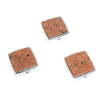 Таблетница карманная квадратная с 2-мя отделениями с зеркалом и накладкой из натурального камня Пегматит Silver Stone Pillboxes варинант исполнения - 4 | Loft Concept в Ижевске