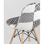 Пластиковый стул на ножках из массива бука Eames Черно-Белый Пэчворк варинант исполнения - 3 | Loft Concept в Ижевске