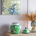 Ваза с зелёными листьями и крышкой Vase Green Leaves варинант исполнения - 4 | Loft Concept в Ижевске
