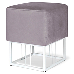 Пуф квадратный фиолетовый велюр на белом металлическом основании Celeste Purple варинант исполнения - 1 | Loft Concept в Ижевске