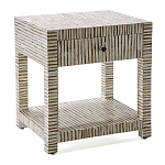 Тумбочка прикроватная Vancouver Bone Inlay Bedside Beige варинант исполнения - 1 | Loft Concept в Ижевске