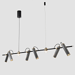 Люстра с 8-ю цилиндрическими плафонами на магнитном креплении и черным металлическим основанием Bronze Concert варинант исполнения - 3 | Loft Concept в Ижевске