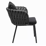 Стул мягкий с декором в виде плетеных лент на спинке и подлокотниках Semicircular Chair Decorated with Ribbons варинант исполнения - 9 | Loft Concept в Ижевске