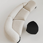 Диван Cannes трехместный с обивкой букле молочного цвета варинант исполнения - 1 | Loft Concept в Ижевске