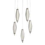 Люстра круглая каскадня с 5-ю плафонами из металлической сетки Mesh Lampshade Lighting варинант исполнения - 1 | Loft Concept в Ижевске