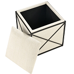 Пуф бежевый с черной металлической рамой Beige Pouf варинант исполнения - 1 | Loft Concept в Ижевске