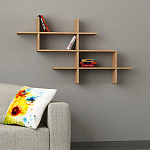 Полка фигурная подвесная цвета древесины HALIC BOOKCASE OAK варинант исполнения - 1 | Loft Concept в Ижевске