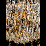 Люстра круглая с хрустальными подвесками на золотистом каркасе Roul Crystal Light варинант исполнения - 5 | Loft Concept в Ижевске