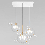 Люстра подвесная 3 лампы с прозрачными стеклянными шарами и золотыми деталями Giopato & Coombes варинант исполнения - 1 | Loft Concept в Ижевске