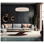 Люстра подвесная круглая из прозрачного хрусталя с корпусом из металла цвета хром Selfsufficient варинант исполнения - 7 | Loft Concept в Ижевске