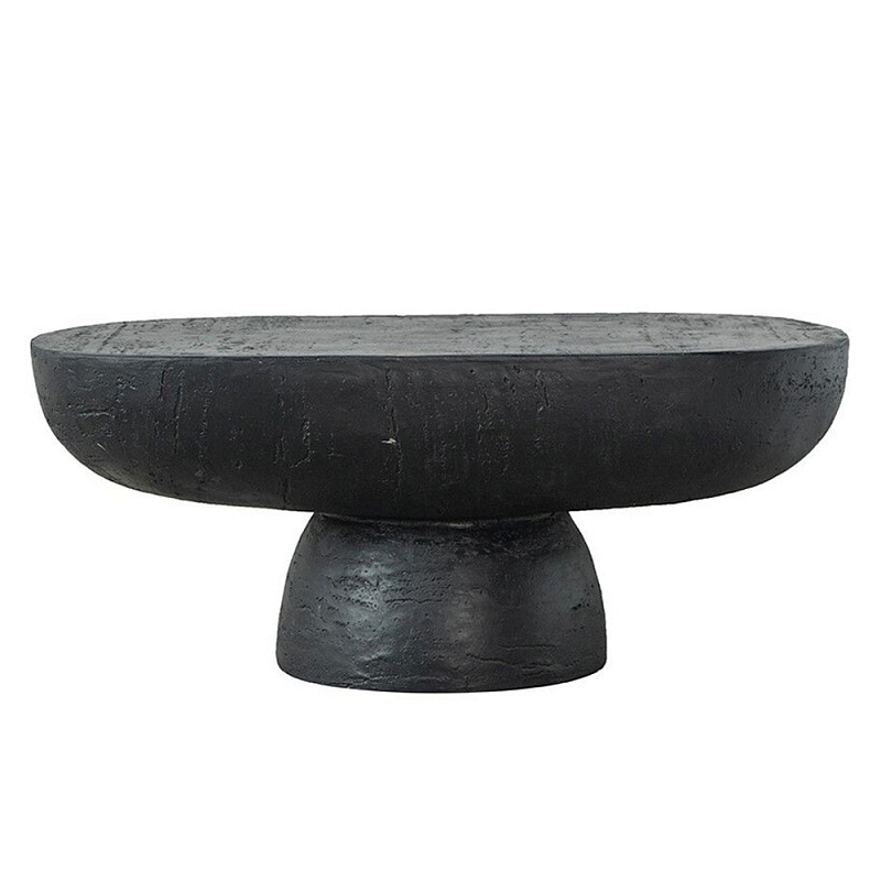 Столик кофейный черного цвета с овальной столешницей и круглым основанием Black Dalmen Table Черный в Ижевске | Loft Concept 