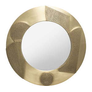 Зеркало золотое со вставками в виде геометрических фигур