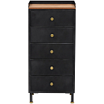 Высокий комод с 5-ю ящиками Cesar Black Chest of Drawers варинант исполнения - 1 | Loft Concept в Ижевске