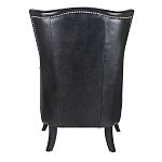 Кресло из натуральной кожи на 4-х деревянных ножках из массива бука Daniel Leather Armchair black варинант исполнения - 3 | Loft Concept в Ижевске