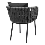 Стул мягкий с декором в виде плетеных лент на спинке и подлокотниках Semicircular Chair Decorated with Ribbons варинант исполнения - 10 | Loft Concept в Ижевске