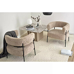 Кресло полукруглое мягкое с буклированной обивкой Armchair with Boucle Upholstery варинант исполнения - 4 | Loft Concept в Ижевске