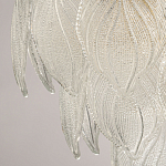 Люстра на цепи с прозрачными стеклянными подвесками в виде листьев Textured Glass Chandelier варинант исполнения - 8 | Loft Concept в Ижевске