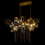 Люстра подвесная с 22-мя гранёными стеклянными плафонами с вертикальными подвесками Gilded Mirage  варинант исполнения - 6 | Loft Concept в Ижевске