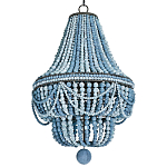 Люстра каплевидной формы украшенная круглыми бусинами синяя Blue Wooden Beads Chandelier варинант исполнения - 2 | Loft Concept в Ижевске