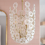 Подвесной светильник декорированный цветами из стекла Lightness of Flowers варинант исполнения - 4 | Loft Concept в Ижевске