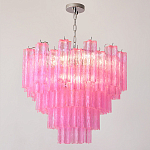 Элитная Люстра Textured Glass Pink Chandelier Ярко Розовое стекло варинант исполнения - 4 | Loft Concept в Ижевске