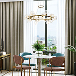 Дизайнерская кольцевая люстра с гирляндой внутри стеклянных сферических плафонов Iona Garland Chandelier 25 варинант исполнения - 3 | Loft Concept в Ижевске