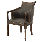 Кресло кожаное на 4-х деревянных ножках из массива березы Ethan Armchair brown варинант исполнения - 3 | Loft Concept в Ижевске